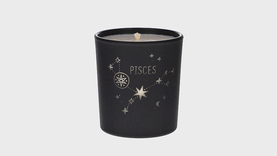 Pisces Zodiac Schwarze Duftkerze