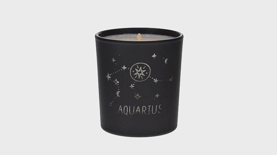 Aquarius Zodiac Schwarz Duftkerze