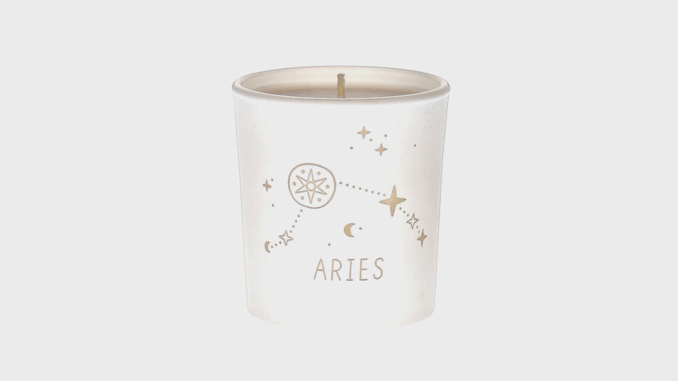 Aries Zodiac Weiß Duftkerze