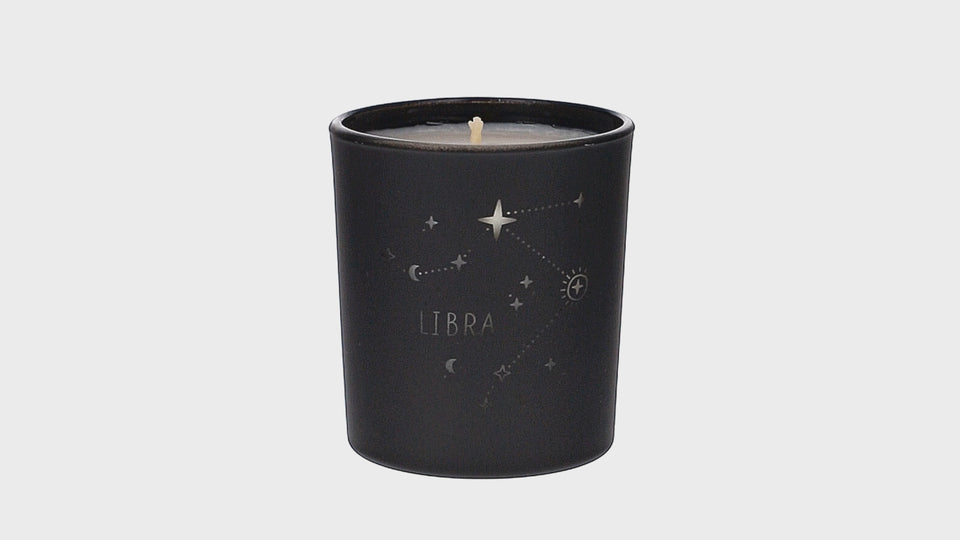 Libra Zodiac Schwarze Duftkerze