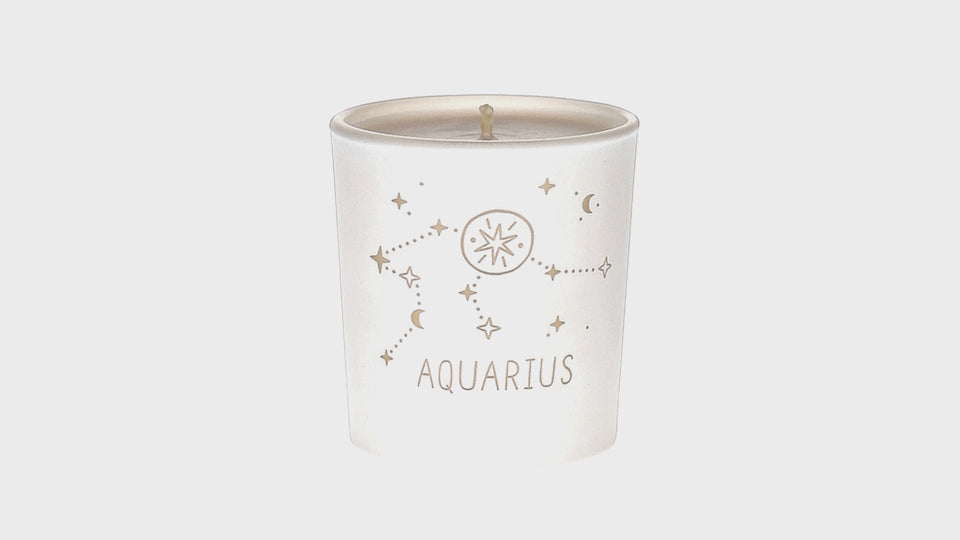 Aquarius Zodiac Weiß Duftkerze