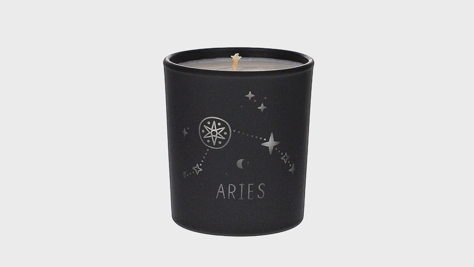 Aries Zodiac Schwarz Duftkerze